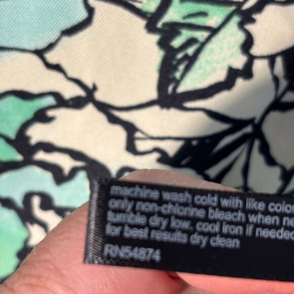 The Limited Womens Floral Print Tunic Dress S Green/Yellow Polyester 3/4 Sleeve - Picture 6 of 9